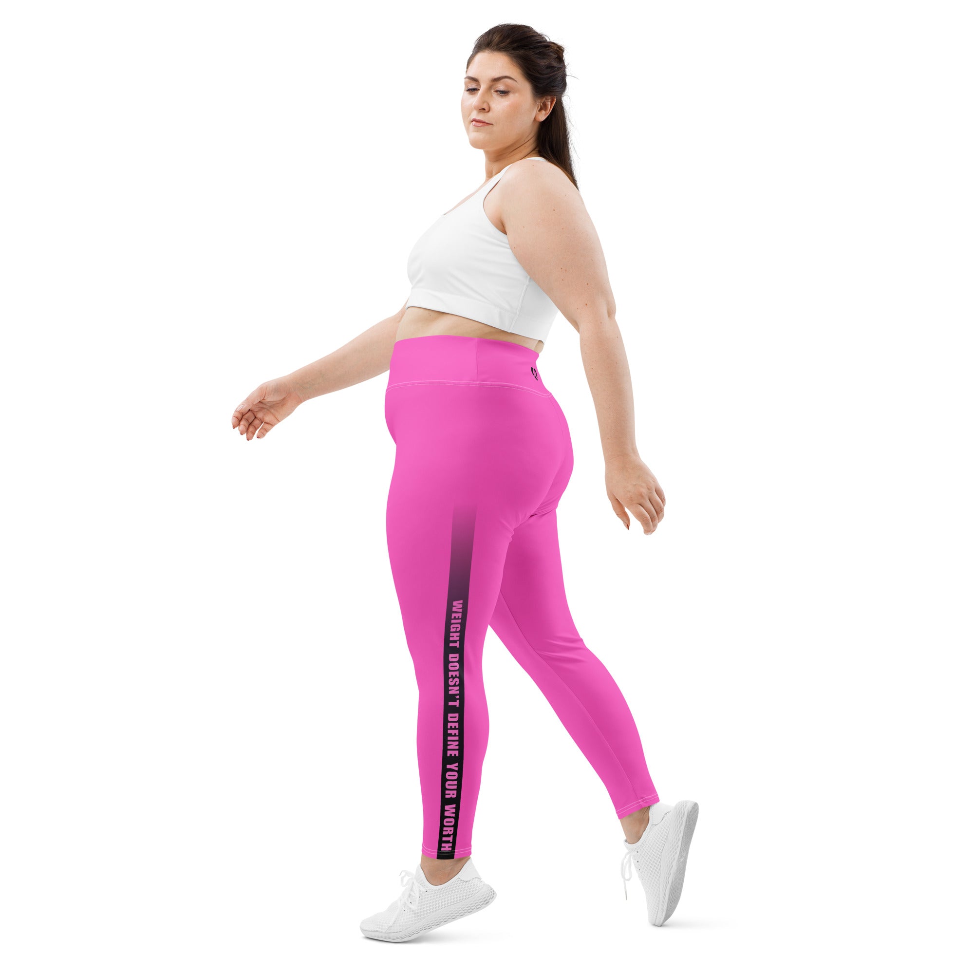Jaime's "Weight Doesn't Define Your Worth" Hot Pink Leggings | Plus Size
